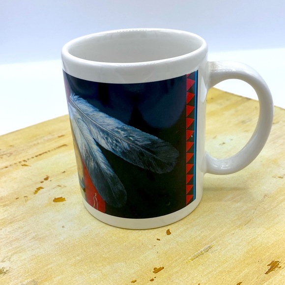 Leanin’ Tree Boulder Colorado Native American Wolf Mug By Nancy Wood Tabor - Picture 3 of 8